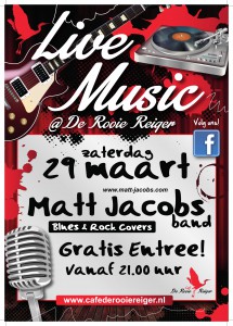 Rooie Reiger Standaard Live poster Matt Jacobs - 29 maart 2014